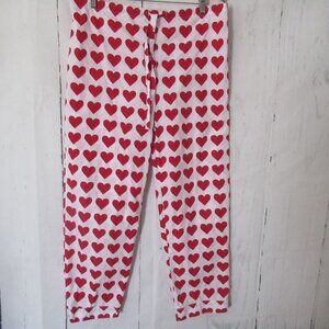 The Cats Pajamas Pants M Medium Red Heart Print Valentines Day
